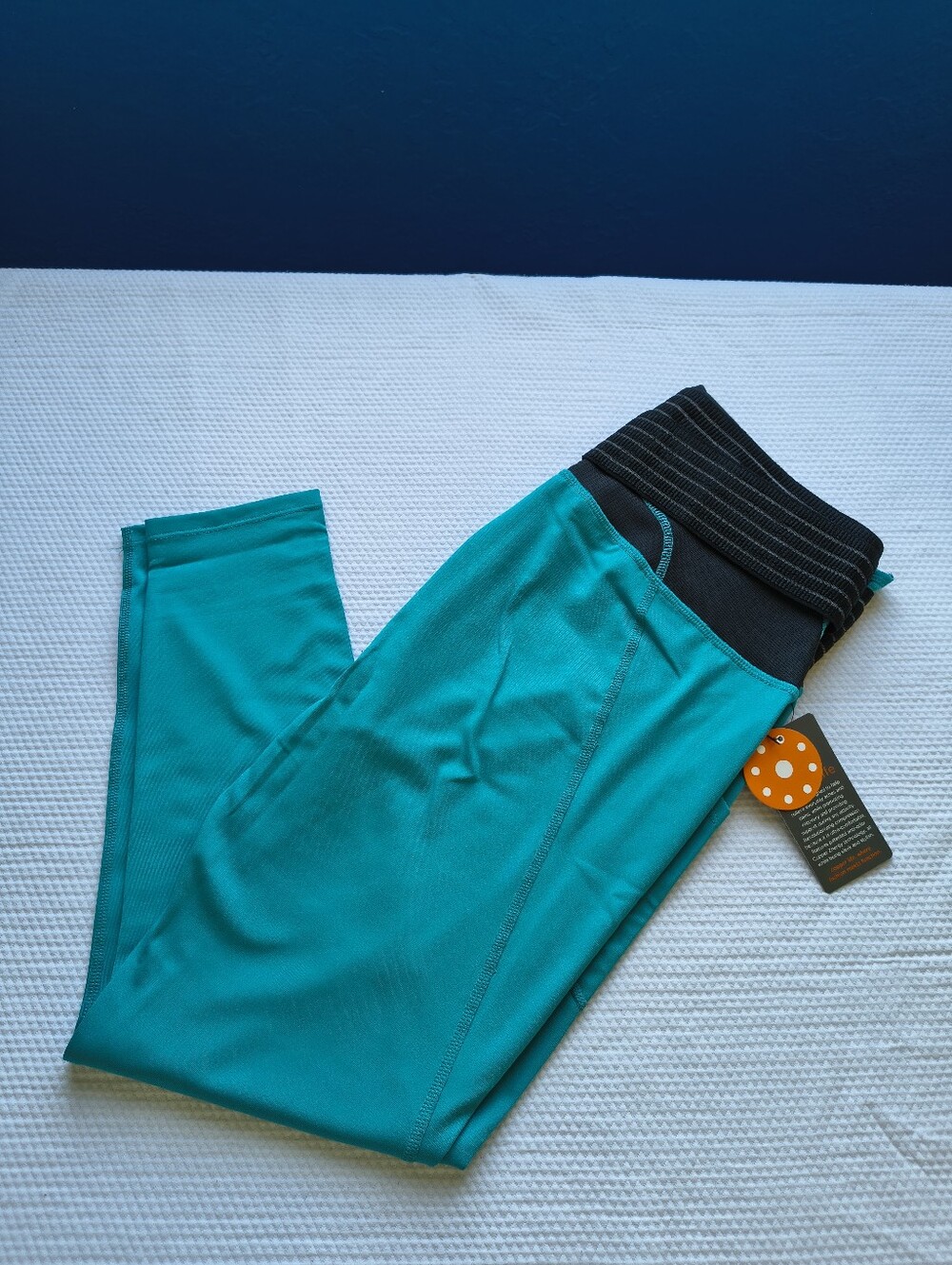 Copper Life Tommie Copper Womens Teal Compression Leggings Lumbar Support XL.
